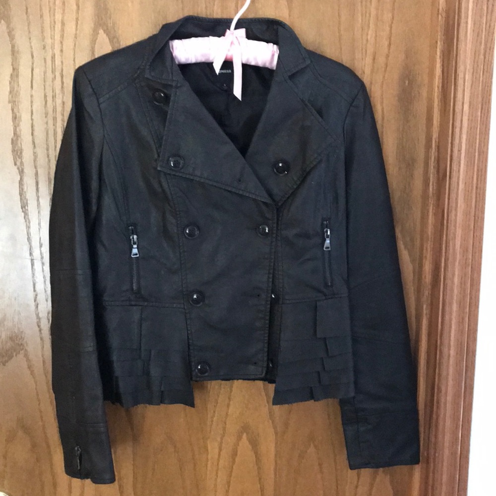 Express brown moto jacket